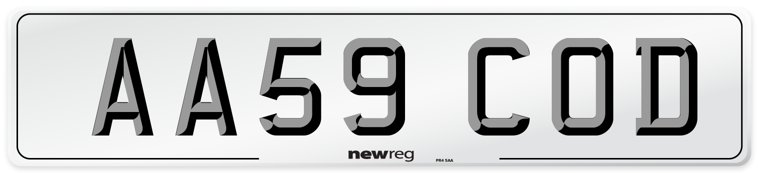 AA59 COD Number Plate from New Reg